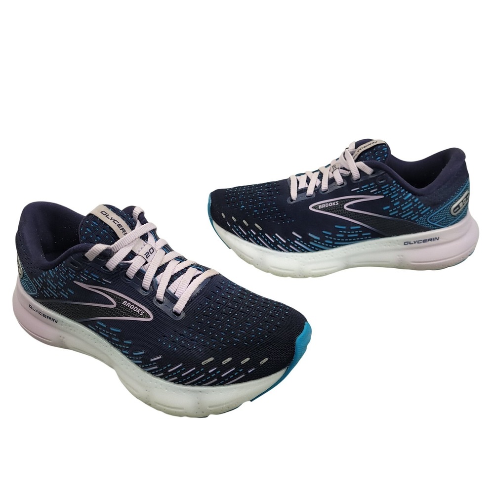 Brooks Glycerin 20 Womens 7.5 Blue Purple Peacoat Running Shoes Walking EUC